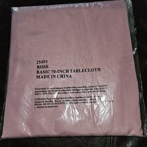 70" Round Rose Colored Table Cloth - NWOT